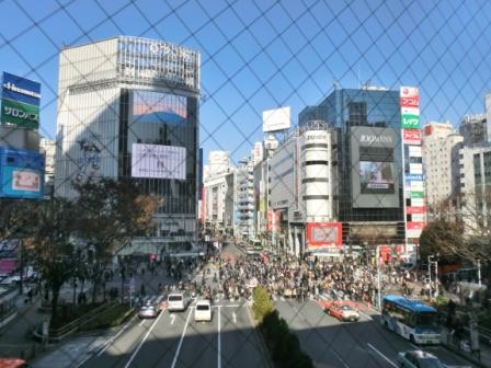 Scramble Crossing in Shibuya, Tokyo, Japan.